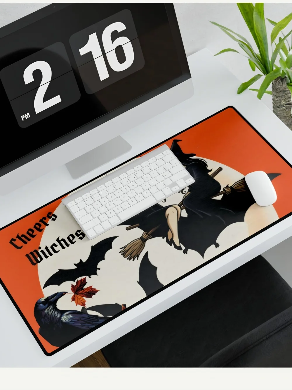 NWT Mouse Pad / Desk Mat Halloween Theme Cheers Witches 31.5